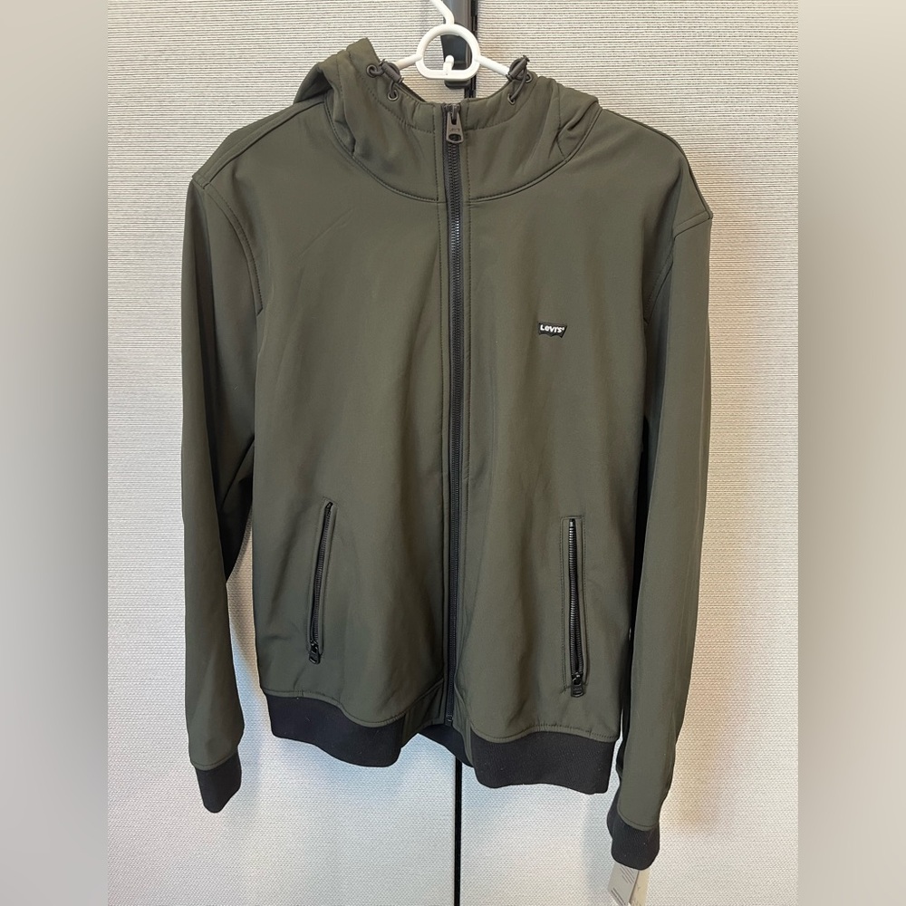 Levi's Men's Soft Shell Varsity Bomber Jacket with Hood Size L NWT MRSP $140